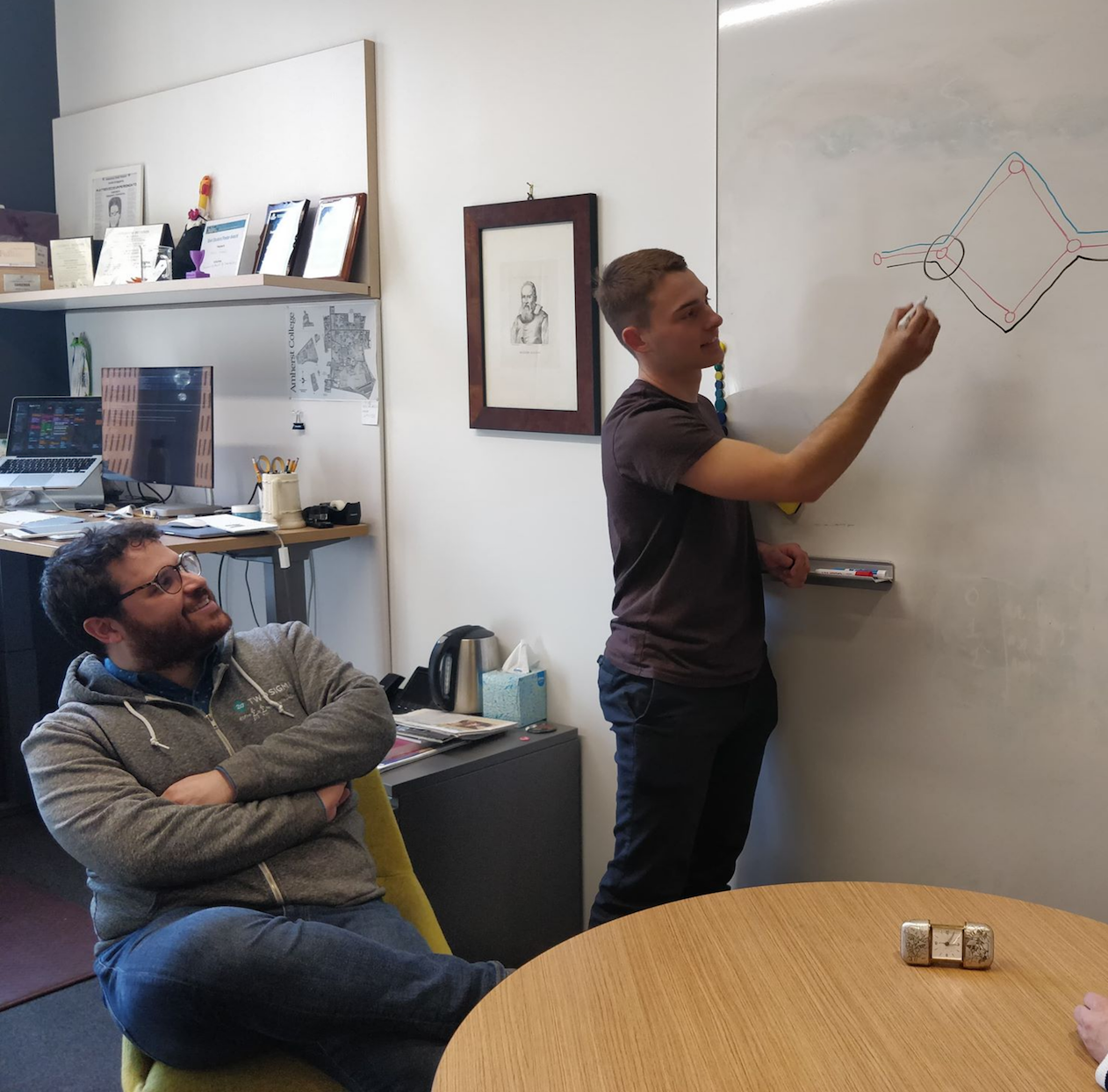 Data* Mammoths at work: Matteo and Conrad working on graph algorithms at the whiteboard